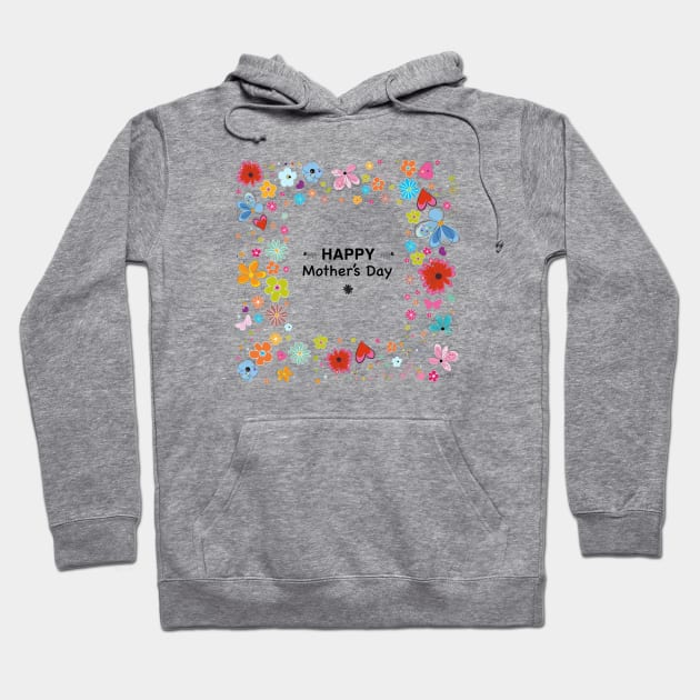 Colorful flowers frame Hoodie by GULSENGUNEL